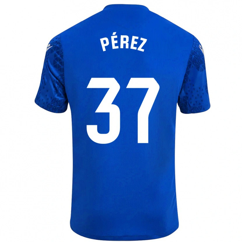 Danxen Mulher David Pérez #37 Azul Branco Camisola Guarda-Redes 2025/26 Camisa Brasil