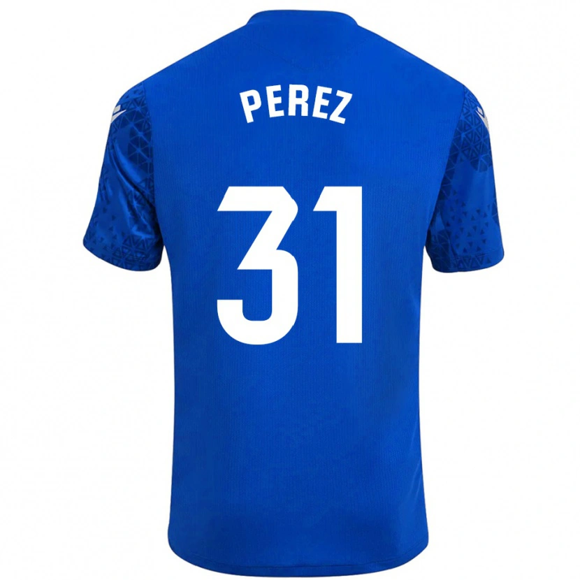 Danxen Mulher Ángel Pérez #31 Azul Branco Camisola Guarda-Redes 2025/26 Camisa Brasil