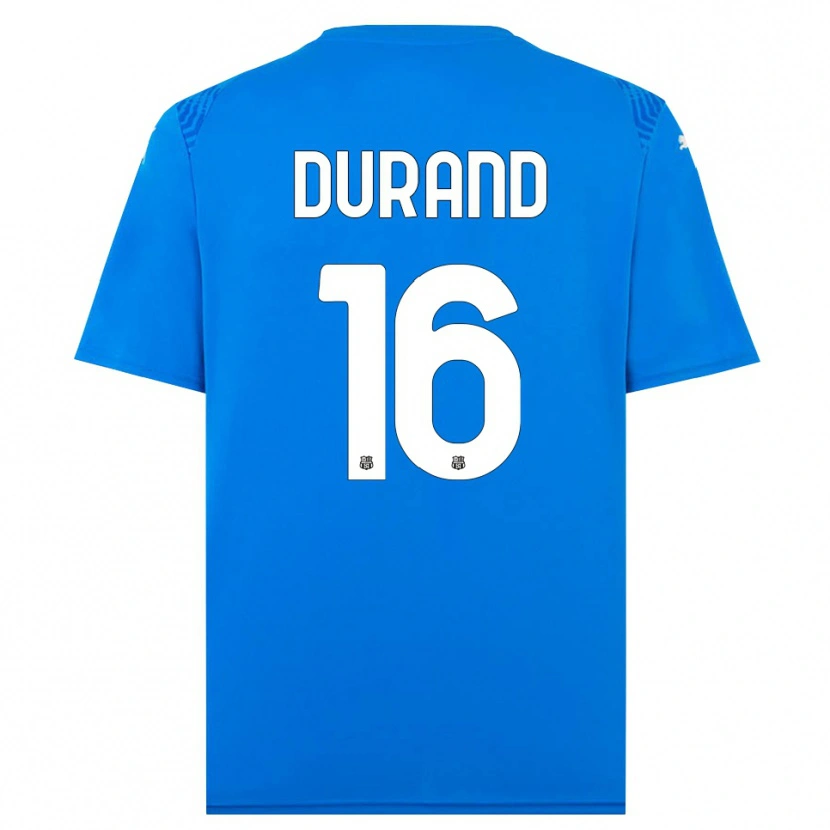 Danxen Mulher Solène Durand #16 Azul Branco Camisola Guarda-Redes 2025/26 Camisa Brasil