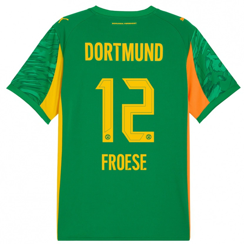 Danxen Mulher Julien Froese #12 Verde Laranja Camisola Guarda-Redes 2025/26 Camisa Brasil