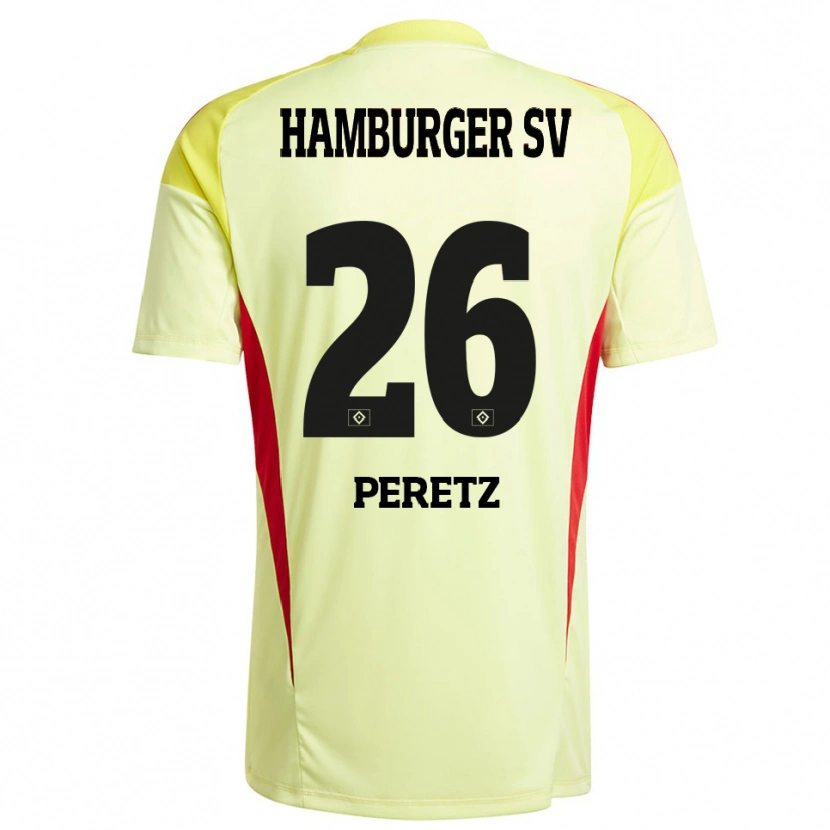 Danxen Mulher Daniel Peretz #26 Vermelho Amarelo Preto Camisola Guarda-Redes 2025/26 Camisa Brasil