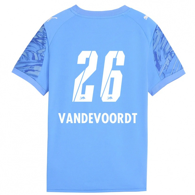 Danxen Mulher Maarten Vandevoordt #26 Azul Real Vermelho Camisola Guarda-Redes 2025/26 Camisa Brasil