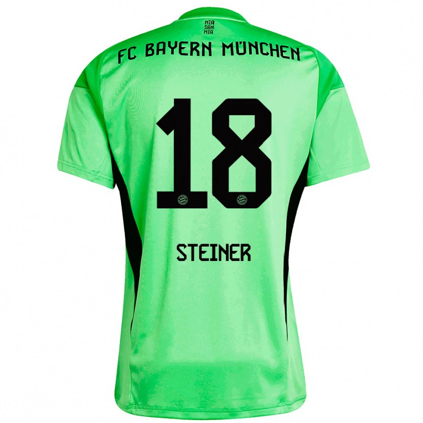 Danxen Mulher Michael Steiner #18 Verde Amarelo Primavera Médio Camisola Guarda-Redes 2025/26 Camisa Brasil