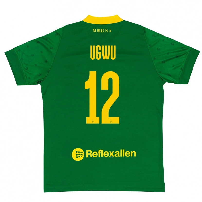 Danxen Mulher Ferdinand Ugwu #12 Verde Amarelo Camisola Guarda-Redes 2025/26 Camisa Brasil
