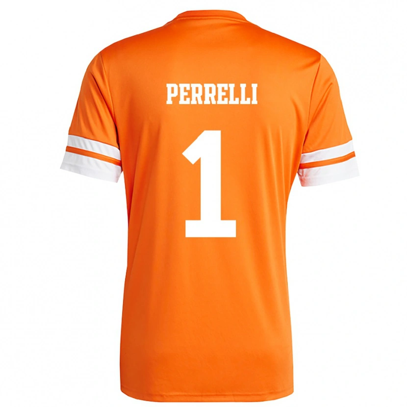 Danxen Mulher Samuele Perrelli #1 Laranja Branco Camisola Guarda-Redes 2025/26 Camisa Brasil