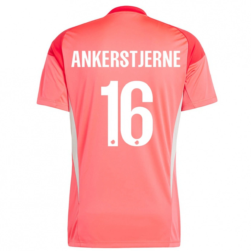 Danxen Mulher Ida Ankerstjerne #16 Vermelho Branco Camisola Guarda-Redes 2025/26 Camisa Brasil