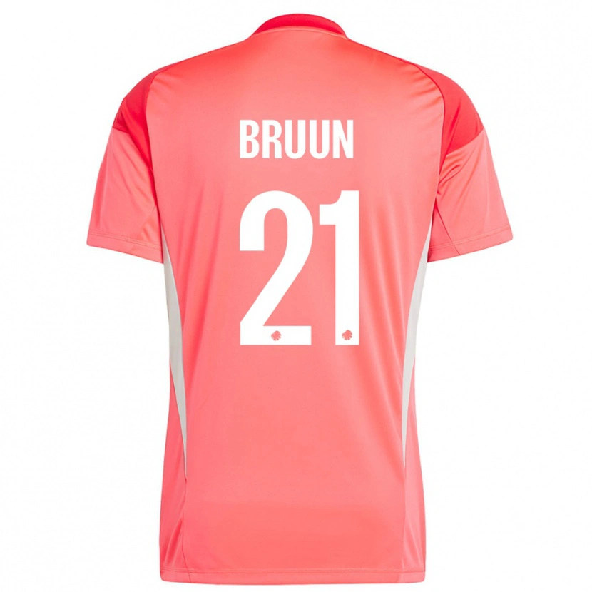 Danxen Mulher Alfred Bruun #21 Vermelho Branco Camisola Guarda-Redes 2025/26 Camisa Brasil