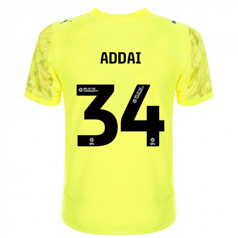 Danxen Mulher Corey Addai #34 Preto Amarelo Camisola Guarda-Redes 2025/26 Camisa Brasil