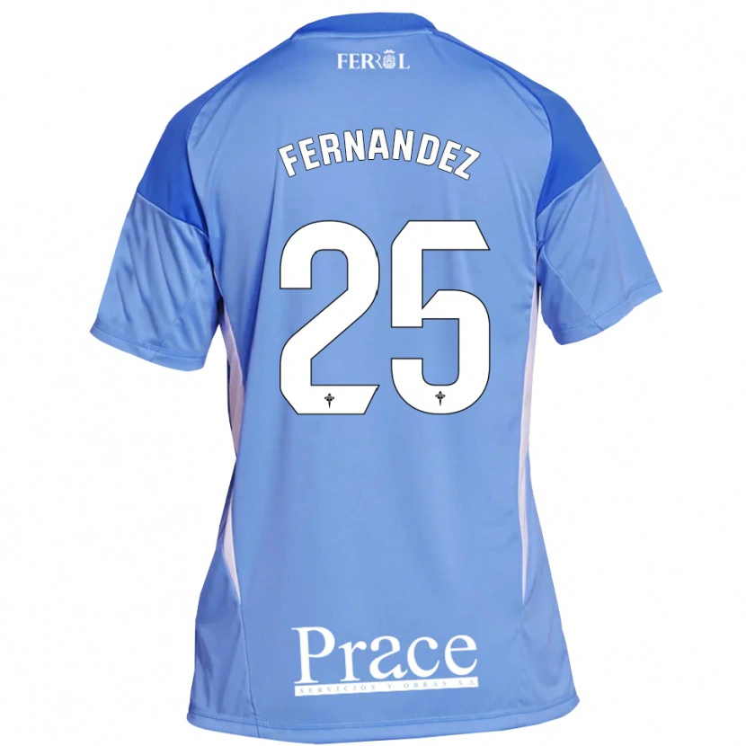 Danxen Mulher César Fernández #25 Azul Claro Branco Camisola Guarda-Redes 2025/26 Camisa Brasil