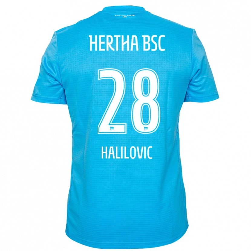 Danxen Mulher Din Halilovic #28 Azul Claro Branco Camisola Guarda-Redes 2025/26 Camisa Brasil