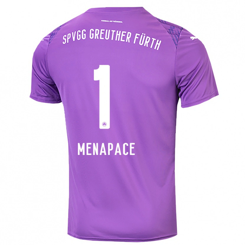 Danxen Mulher Theo Menapace #1 Roxo Branco Camisola Guarda-Redes 2025/26 Camisa Brasil