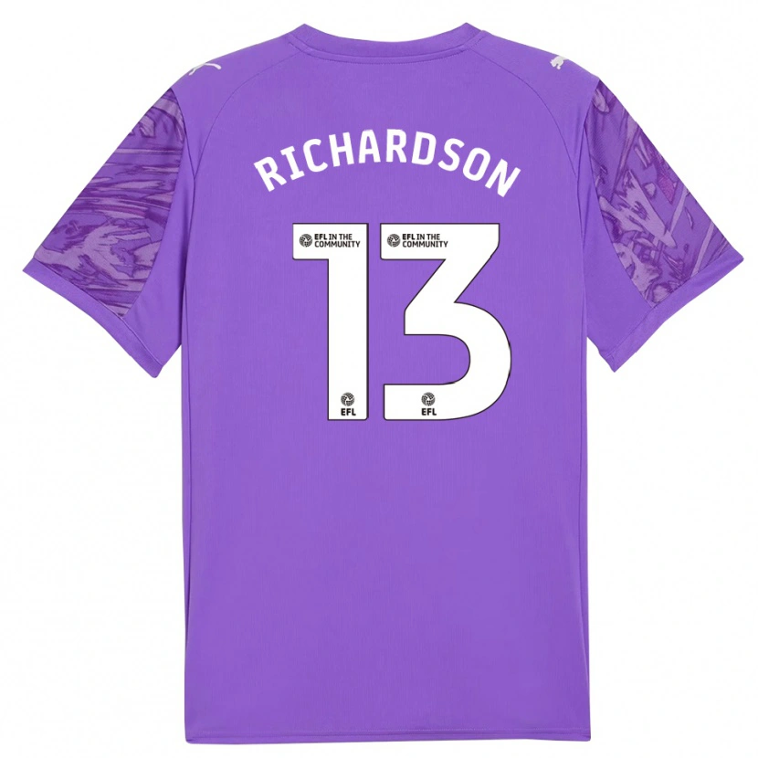 Danxen Mulher Cale Richardson #13 Roxo Branco Camisola Guarda-Redes 2025/26 Camisa Brasil
