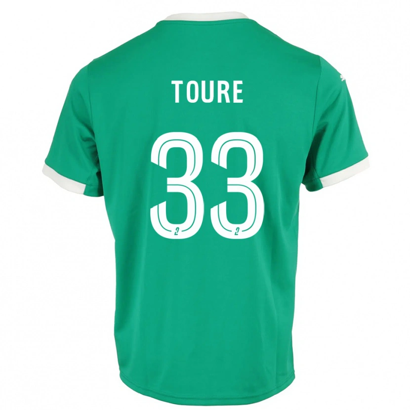 Danxen Mulher Almami Touré #33 Verde Branco Camisola Guarda-Redes 2025/26 Camisa Brasil