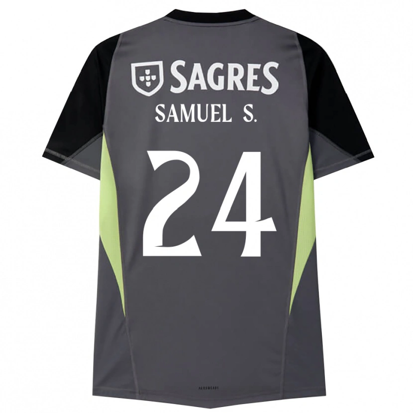 Danxen Mulher Samuel Soares #24 Cinza Escuro Preto Camisola Guarda-Redes 2025/26 Camisa Brasil