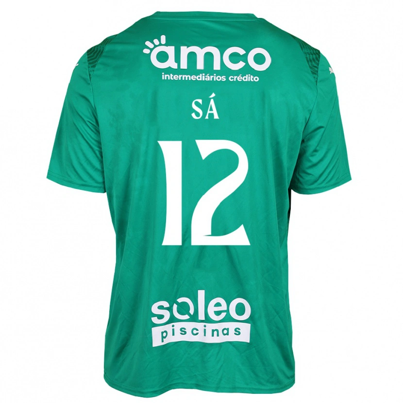 Danxen Mulher Tiago Sá #12 Verde Branco Camisola Guarda-Redes 2025/26 Camisa Brasil