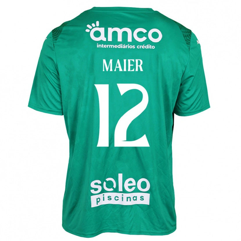 Danxen Mulher Merse Maier #12 Verde Branco Camisola Guarda-Redes 2025/26 Camisa Brasil