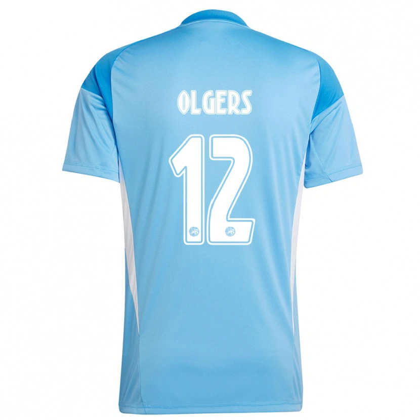 Danxen Mulher Guus Olgers #12 Azul Claro Branco Camisola Guarda-Redes 2025/26 Camisa Brasil