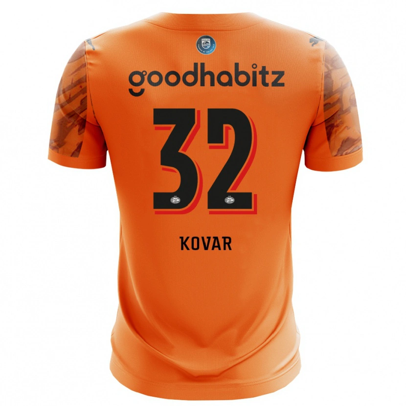Danxen Mulher Matej Kovar #32 Laranja Preto Camisola Guarda-Redes 2025/26 Camisa Brasil