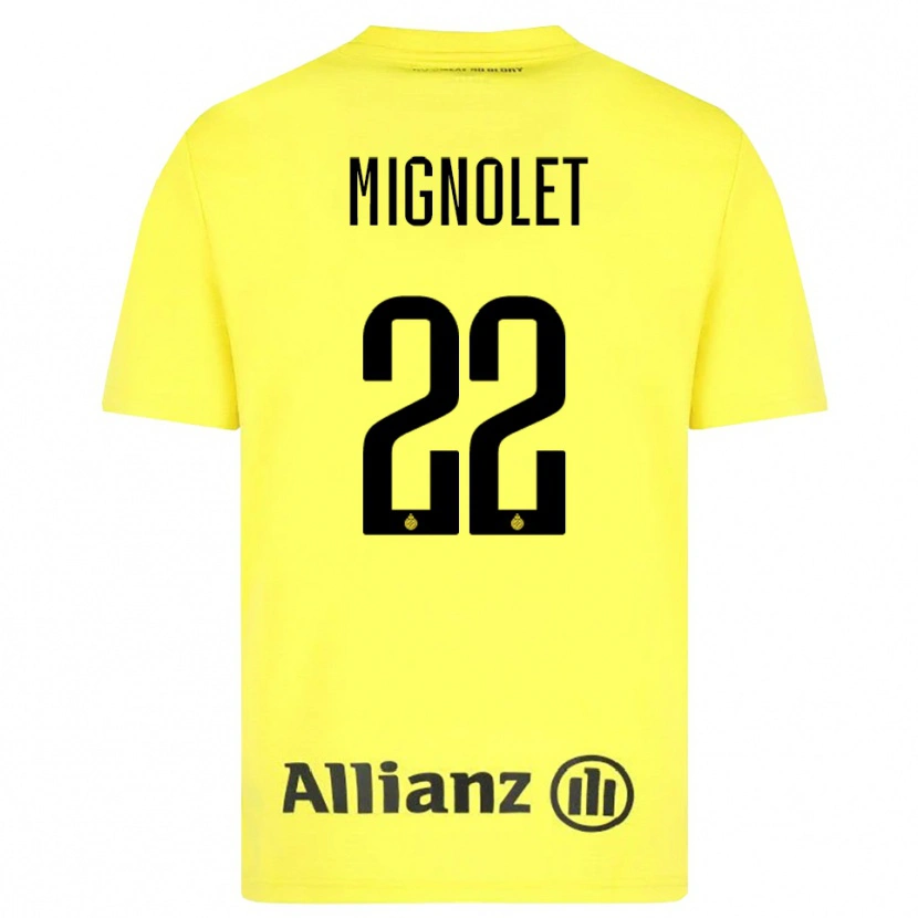 Danxen Mulher Simon Mignolet #22 Amarelo Preto Camisola Guarda-Redes 2025/26 Camisa Brasil