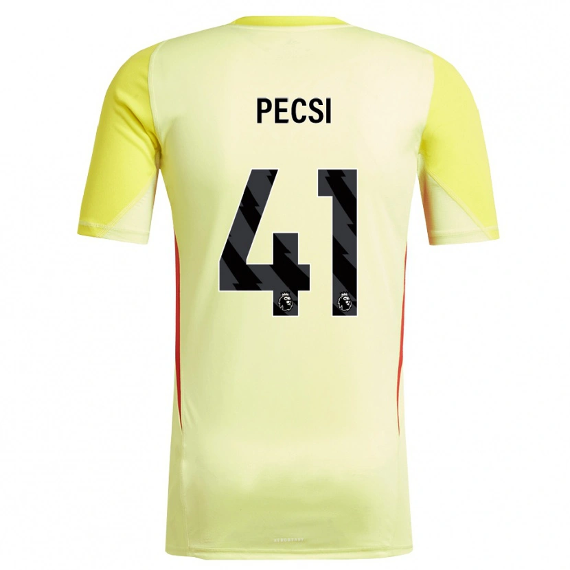 Danxen Mulher Ármin Pécsi #41 Amarelo Vermelho Camisola Guarda-Redes 2025/26 Camisa Brasil