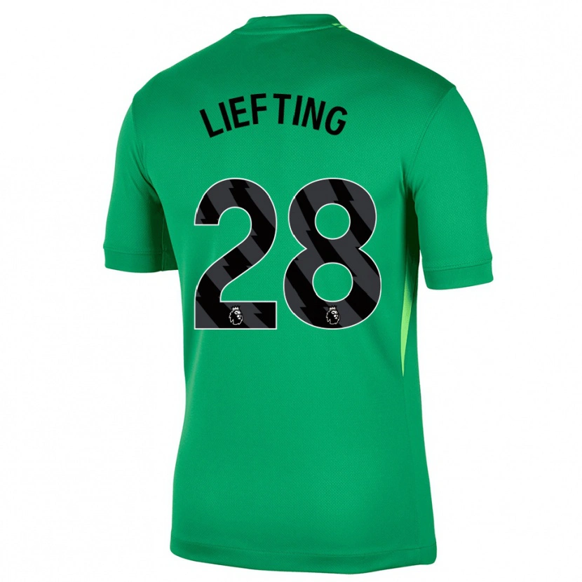 Danxen Mulher Femke Liefting #28 Verde Preto Camisola Guarda-Redes 2025/26 Camisa Brasil