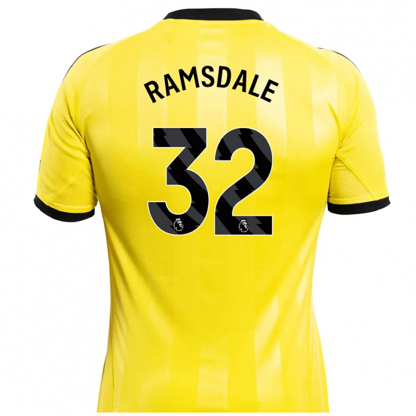 Danxen Mulher Aaron Ramsdale #32 Amarelo Preto Camisola Guarda-Redes 2025/26 Camisa Brasil