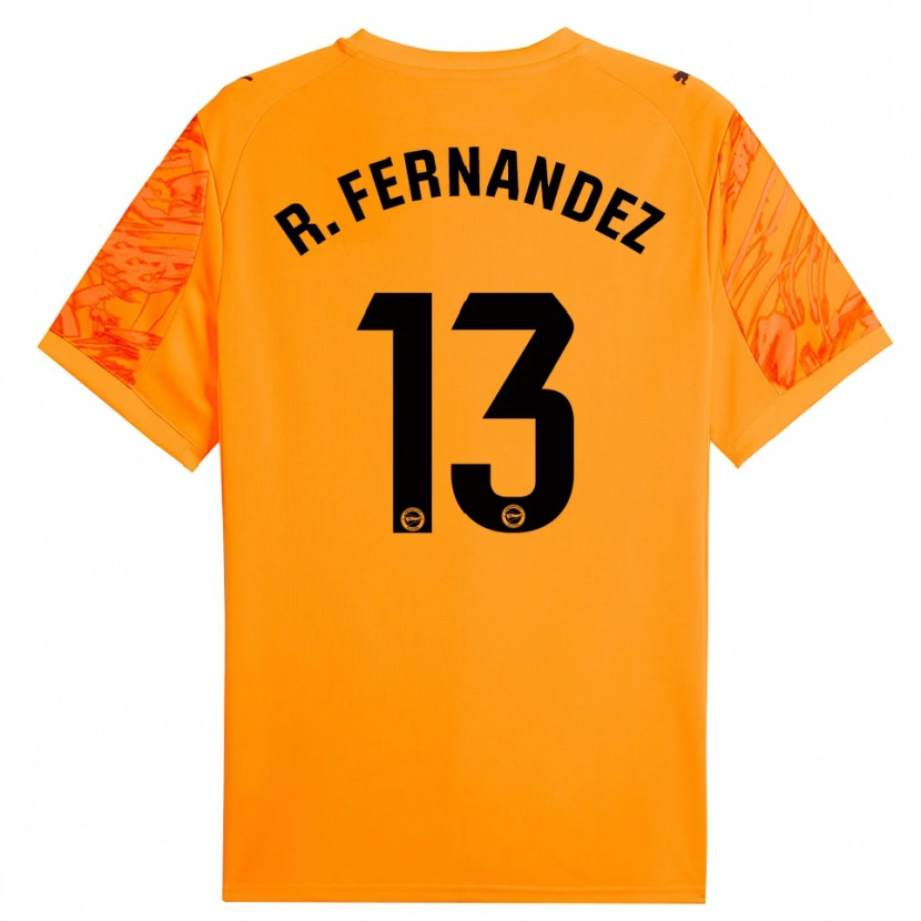 Danxen Mulher Raúl Fernández #13 Laranja Preto Camisola Guarda-Redes 2025/26 Camisa Brasil