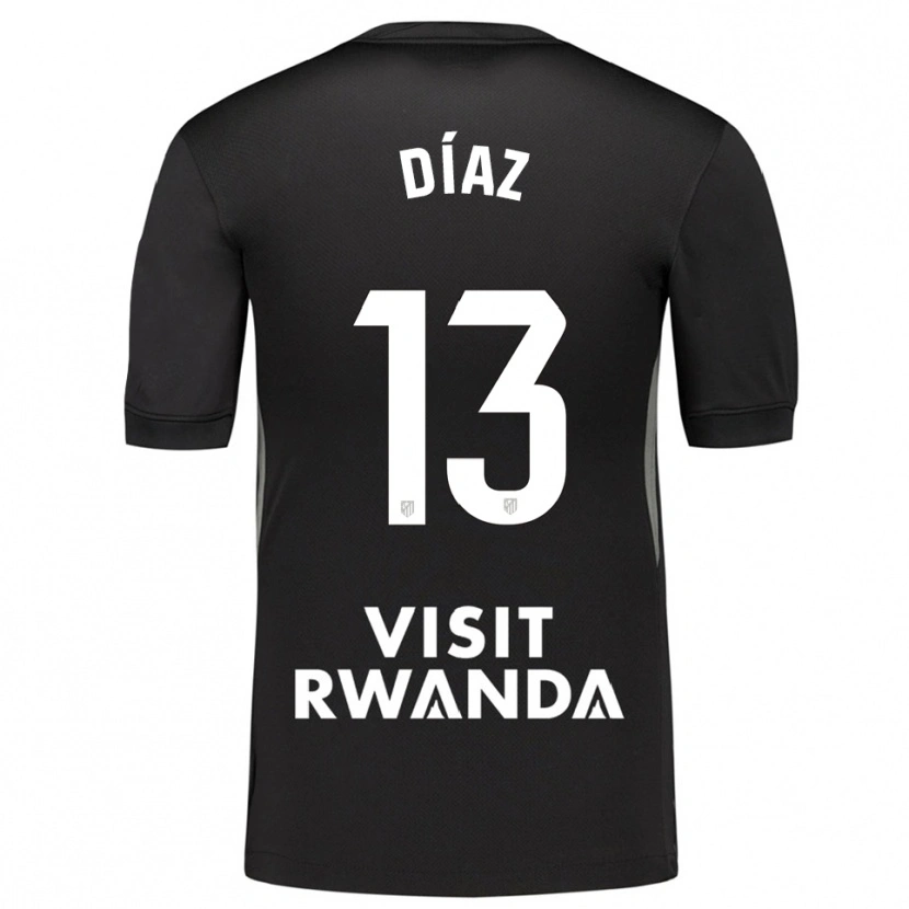 Danxen Mulher Diego Díaz #13 Preto Branco Camisola Guarda-Redes 2025/26 Camisa Brasil