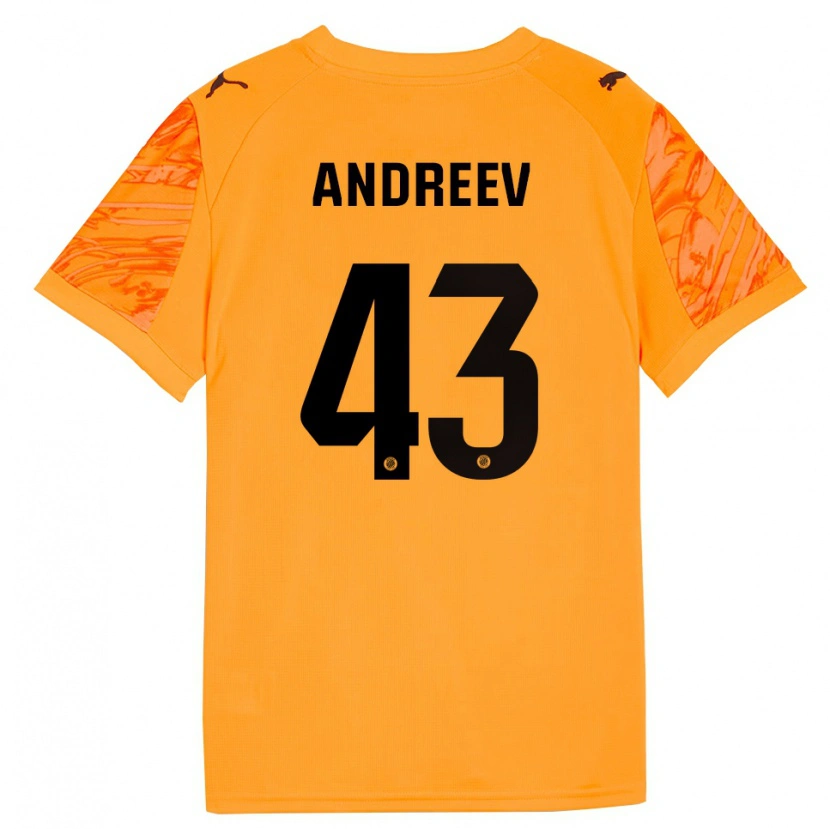 Danxen Mulher Aleksandar Andreev #43 Laranja Preto Camisola Guarda-Redes 2025/26 Camisa Brasil