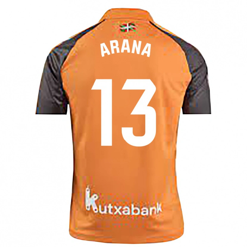 Danxen Mulher Egoitz Arana #13 Preto Laranja Camisola Guarda-Redes 2025/26 Camisa Brasil