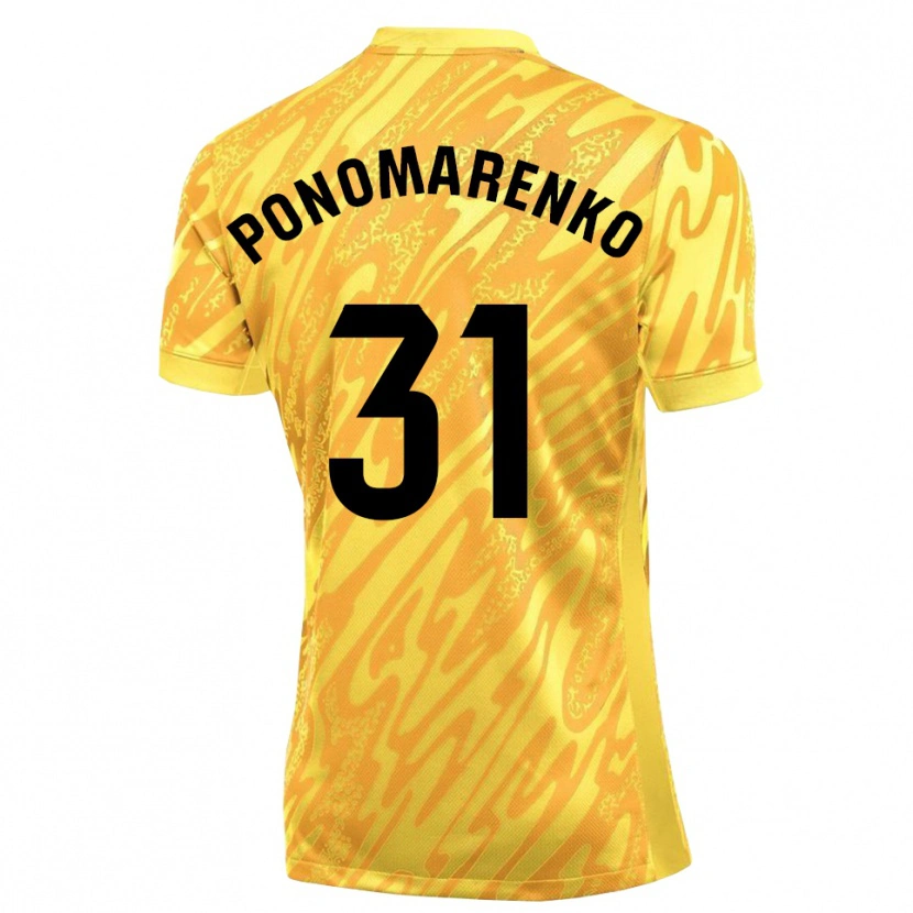 Danxen Mulher Borys Ponomarenko #31 Amarelo Preto Camisola Guarda-Redes 2025/26 Camisa Brasil