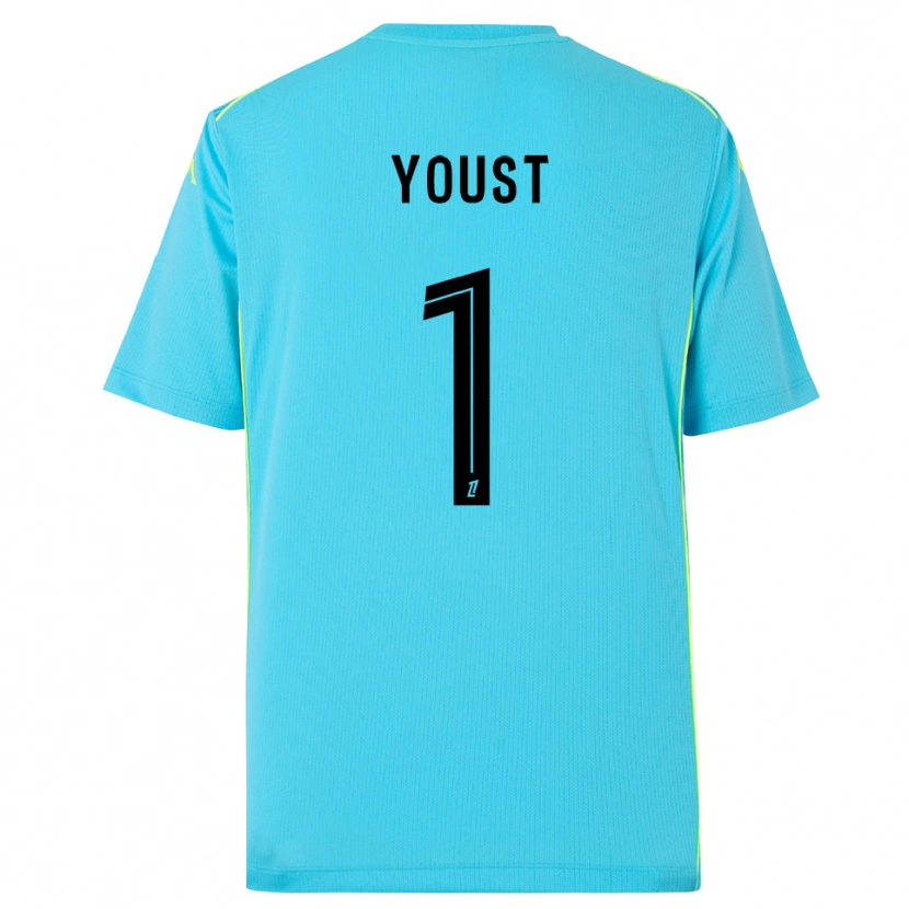 Danxen Mulher Matys Youst #1 Azul Céu Preto Camisola Guarda-Redes 2025/26 Camisa Brasil