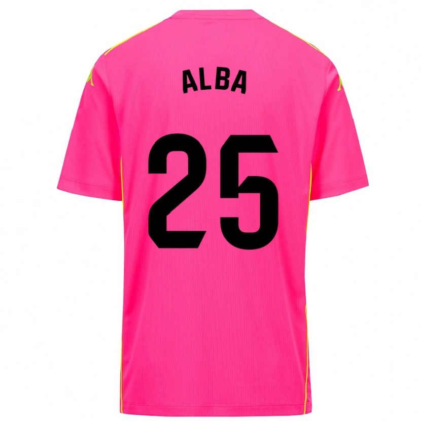 Danxen Mulher Alba Acebes Rodríguez #25 Rosa Profundo Preto Camisola Guarda-Redes 2025/26 Camisa Brasil