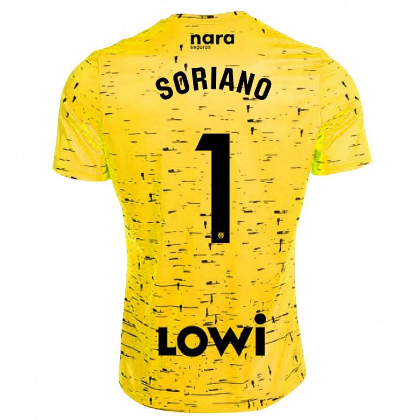 Danxen Mulher Juan Soriano #1 Amarelo Preto Camisola Guarda-Redes 2025/26 Camisa Brasil