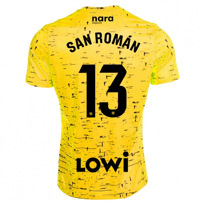 Danxen Mulher Miguel San Román #13 Amarelo Preto Camisola Guarda-Redes 2025/26 Camisa Brasil