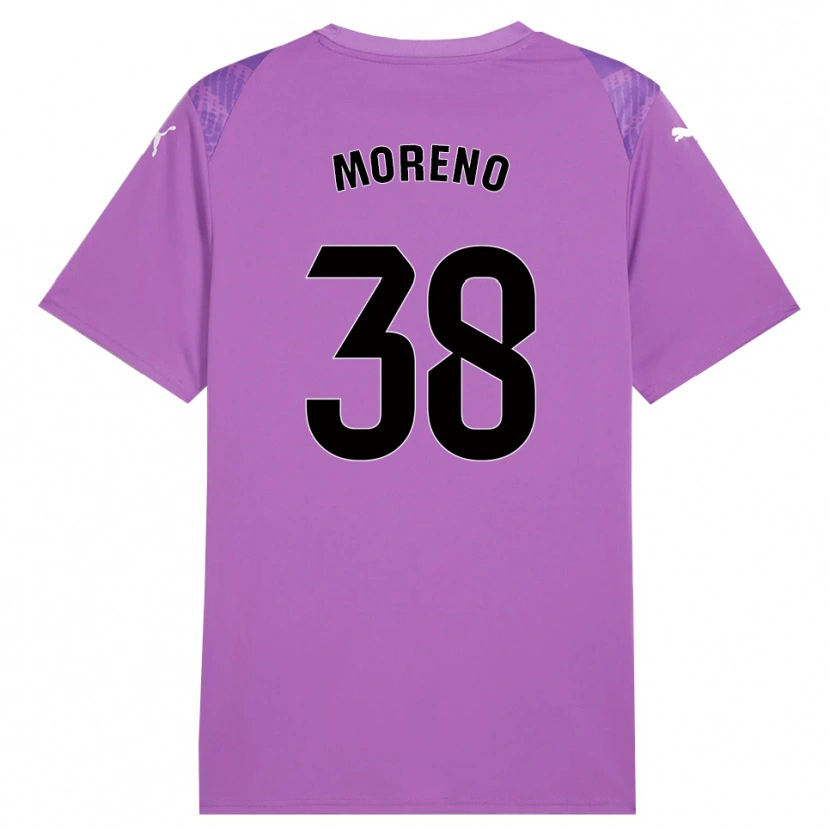 Danxen Mulher Gerard Moreno #38 Lilás Preto Camisola Guarda-Redes 2025/26 Camisa Brasil
