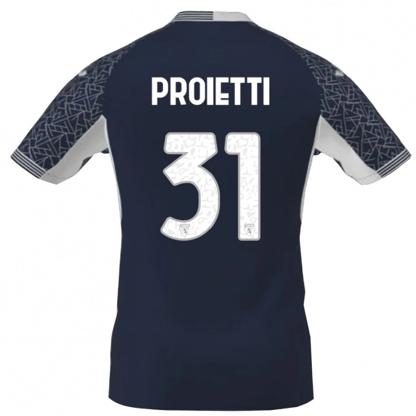 Danxen Mulher Riccardo Proietti #31 Azul Preto Branco Camisola Guarda-Redes 2025/26 Camisa Brasil