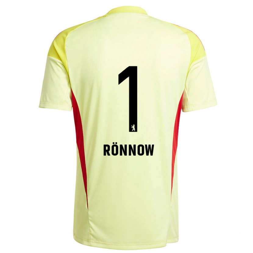 Danxen Mulher Frederik Rönnow #1 Amarelo Claro Preto Camisola Guarda-Redes 2025/26 Camisa Brasil