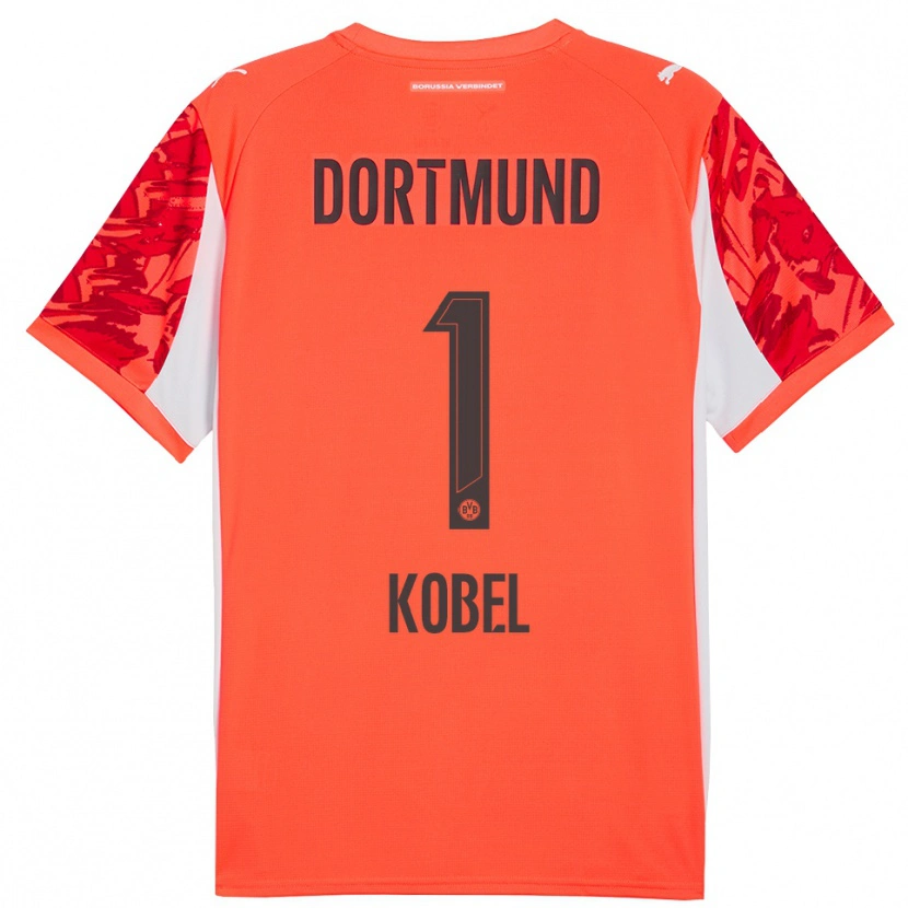Danxen Mulher Gregor Kobel #1 Laranja Vermelho Camisola Guarda-Redes 2025/26 Camisa Brasil