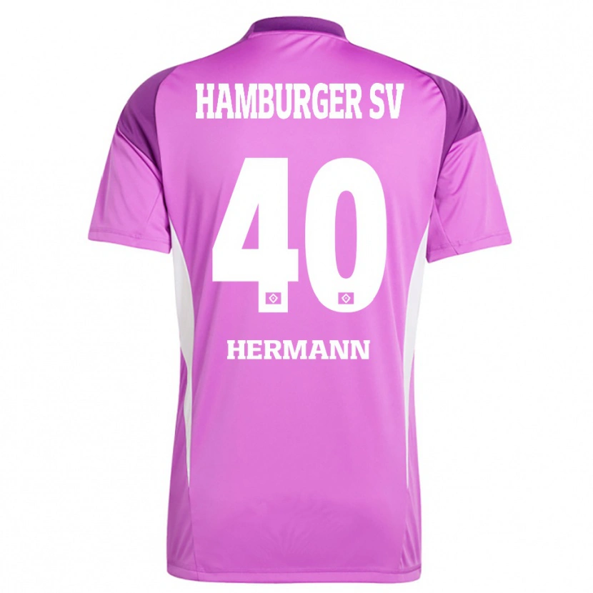 Danxen Mulher Hannes Hermann #40 Roxo Lilás Branco Camisola Guarda-Redes 2025/26 Camisa Brasil