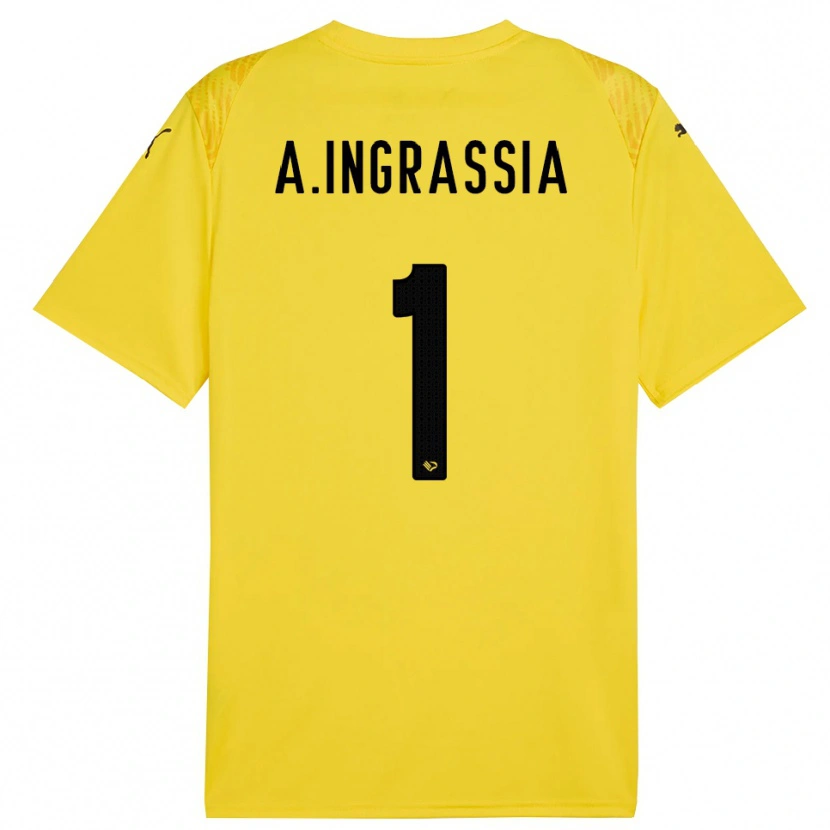 Danxen Mulher Antonio Ingrassia #1 Amarelo Preto Camisola Guarda-Redes 2025/26 Camisa Brasil