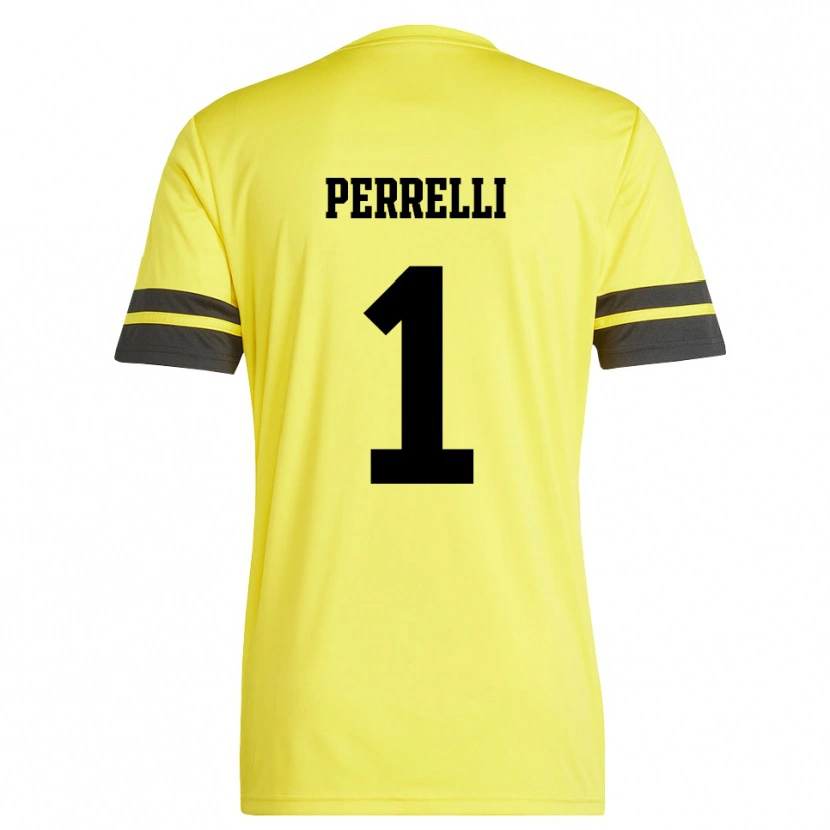Danxen Mulher Samuele Perrelli #1 Amarelo Preto Camisola Guarda-Redes 2025/26 Camisa Brasil
