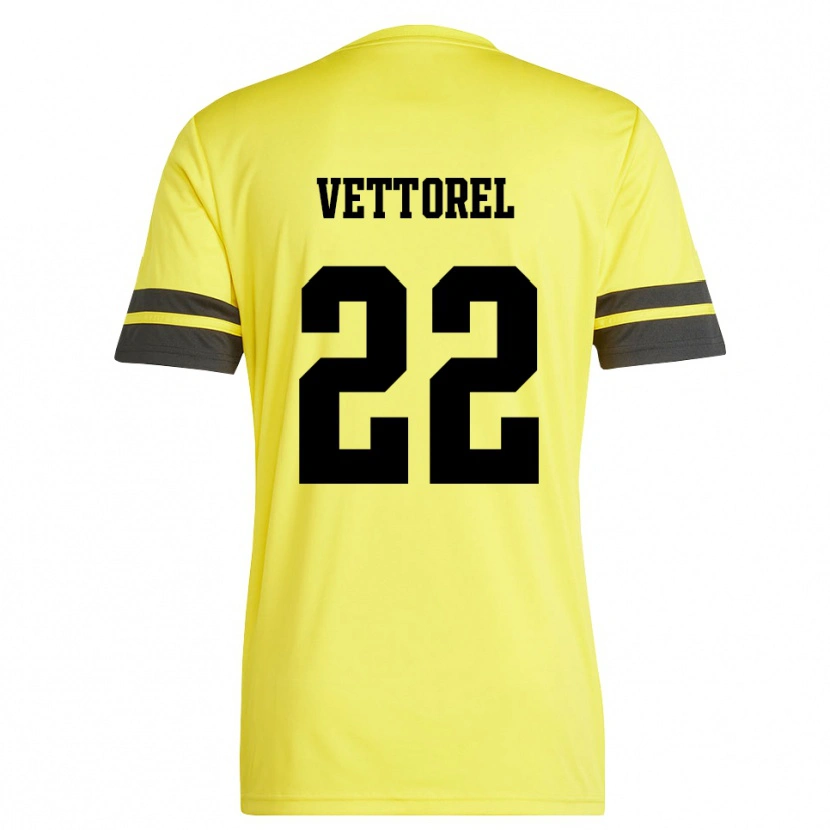Danxen Mulher Thomas Vettorel #22 Amarelo Preto Camisola Guarda-Redes 2025/26 Camisa Brasil