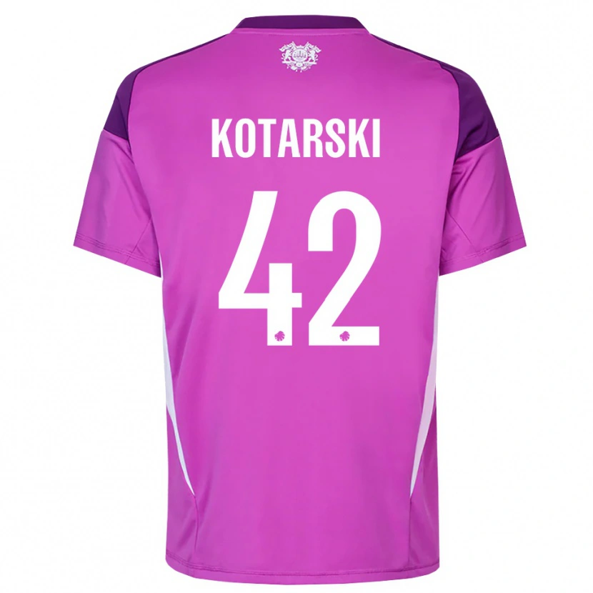 Danxen Mulher Dominik Kotarski #42 Branco Lilás Roxo Camisola Guarda-Redes 2025/26 Camisa Brasil