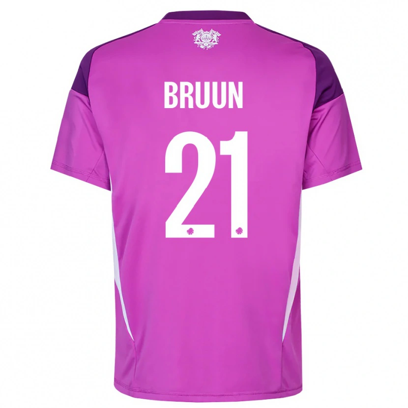 Danxen Mulher Alfred Bruun #21 Branco Lilás Roxo Camisola Guarda-Redes 2025/26 Camisa Brasil