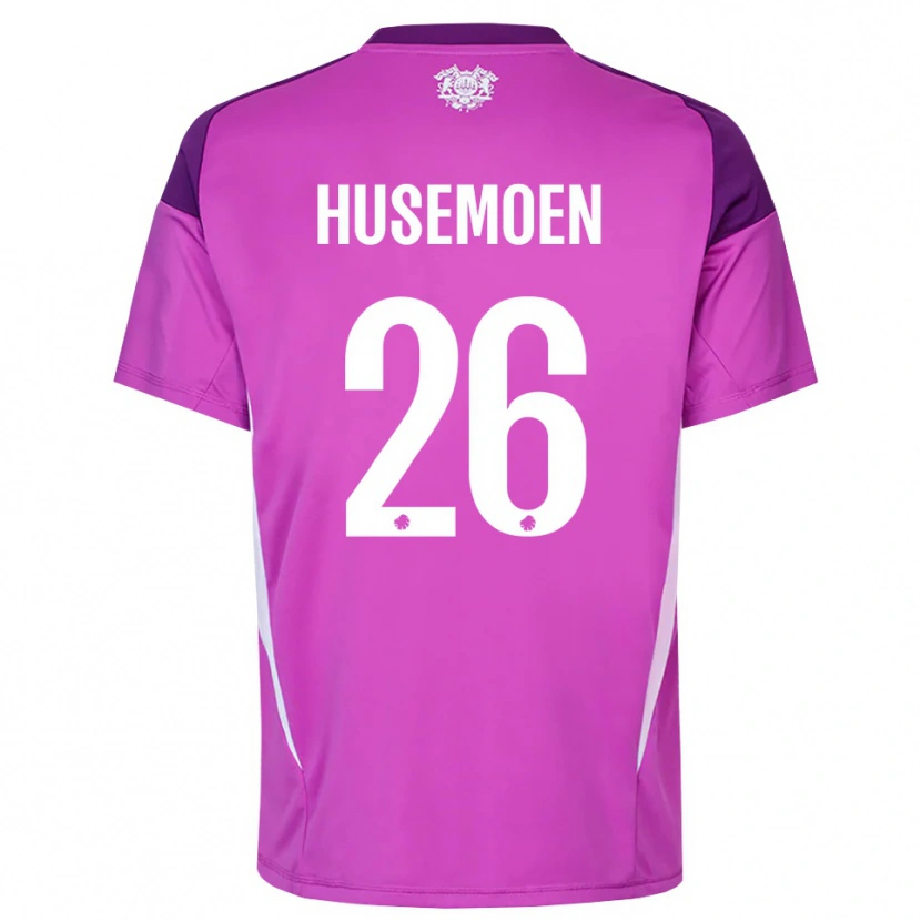 Danxen Mulher Astrid Husemoen #26 Branco Lilás Roxo Camisola Guarda-Redes 2025/26 Camisa Brasil