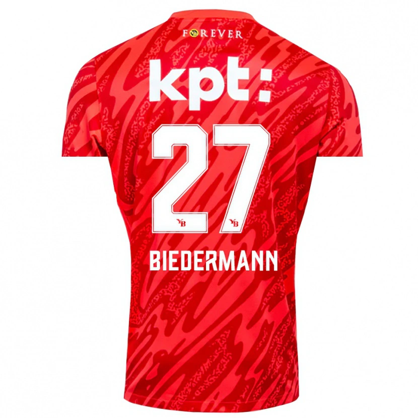 Danxen Mulher Tamara Biedermann #27 Branco Vermelho Camisola Guarda-Redes 2025/26 Camisa Brasil