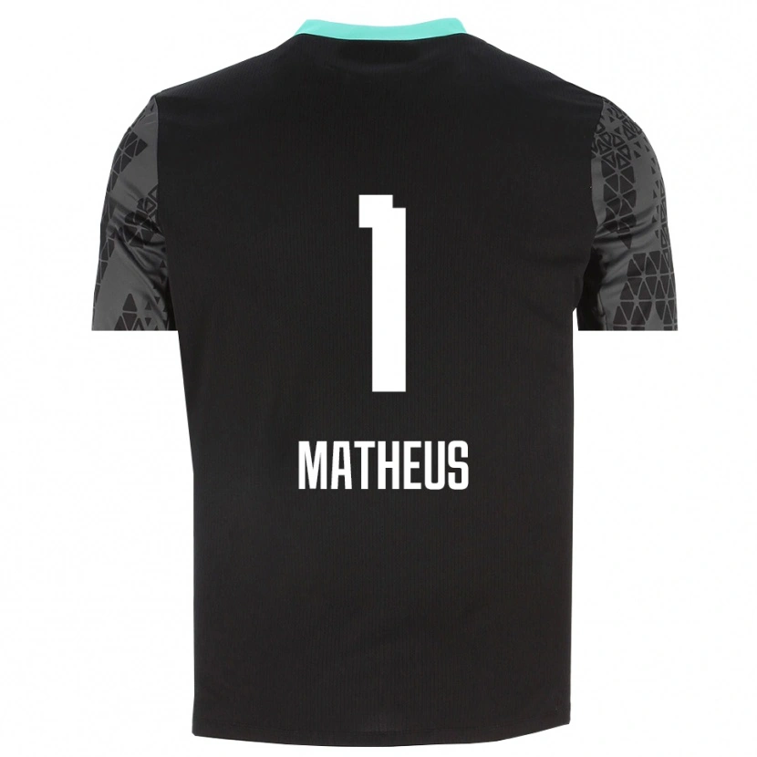 Danxen Mulher Matheus #1 Preto Cinza Escuro Camisola Guarda-Redes 2025/26 Camisa Brasil
