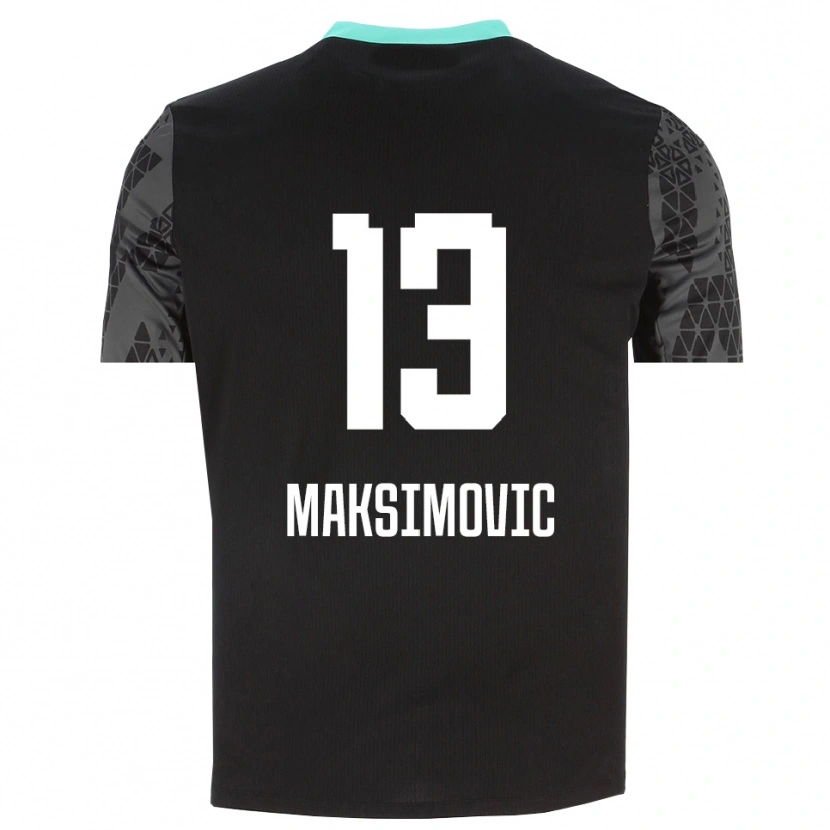 Danxen Mulher Filip Maksimovic #13 Preto Cinza Escuro Camisola Guarda-Redes 2025/26 Camisa Brasil