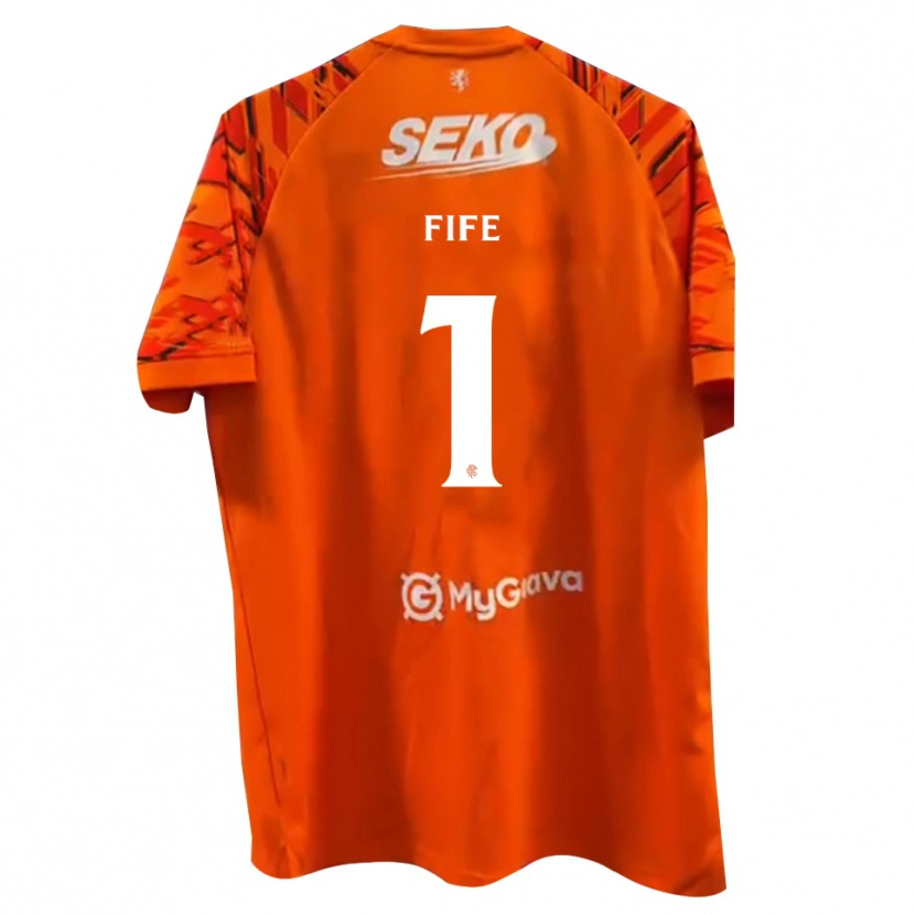 Danxen Mulher Jenna Fife #1 Branco Laranja Camisola Guarda-Redes 2025/26 Camisa Brasil